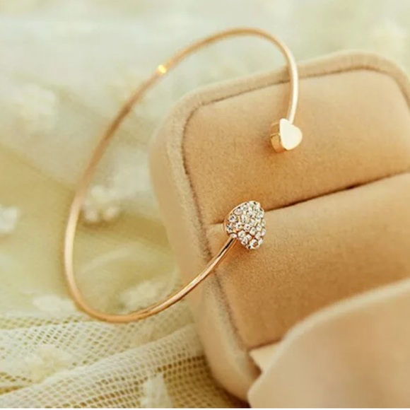 New Hot Love Heart Bangle Cuff Bracelet - Picture 4 of 7